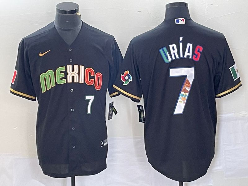 Men 2023 World Cub Mexico #7 Urias Black Nike MLB Jersey style 9189